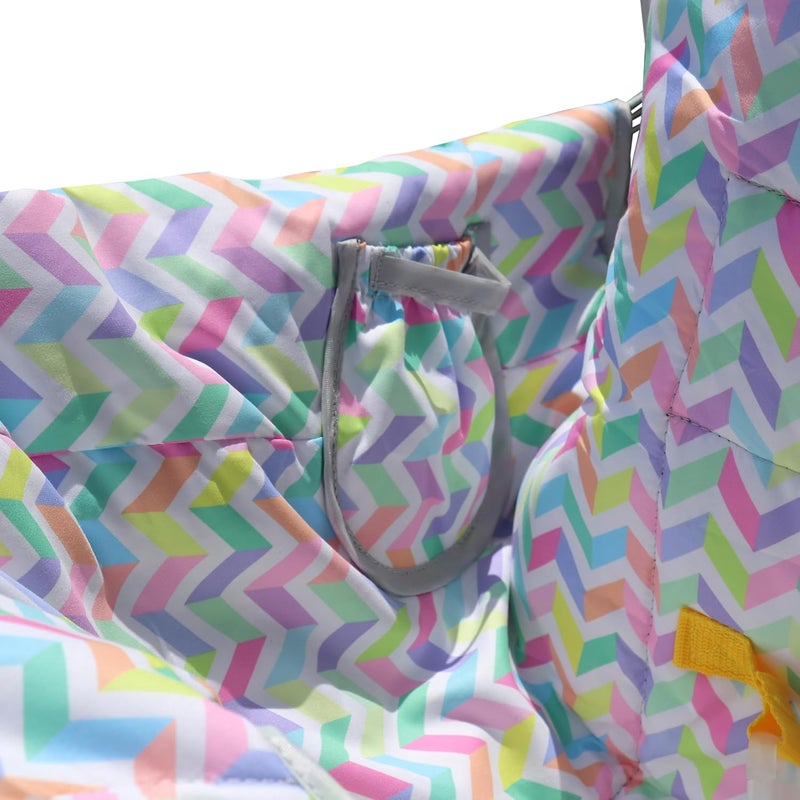 Gowraps 2-in-1 Shopping Cart and High Chair Cover-Grocery Cart Cover for Babies Toddlers Infants Resturant Highchair Cover-Padded Folds to Portable Pouch for Baby Boy Girl (Geometry) - Image 5